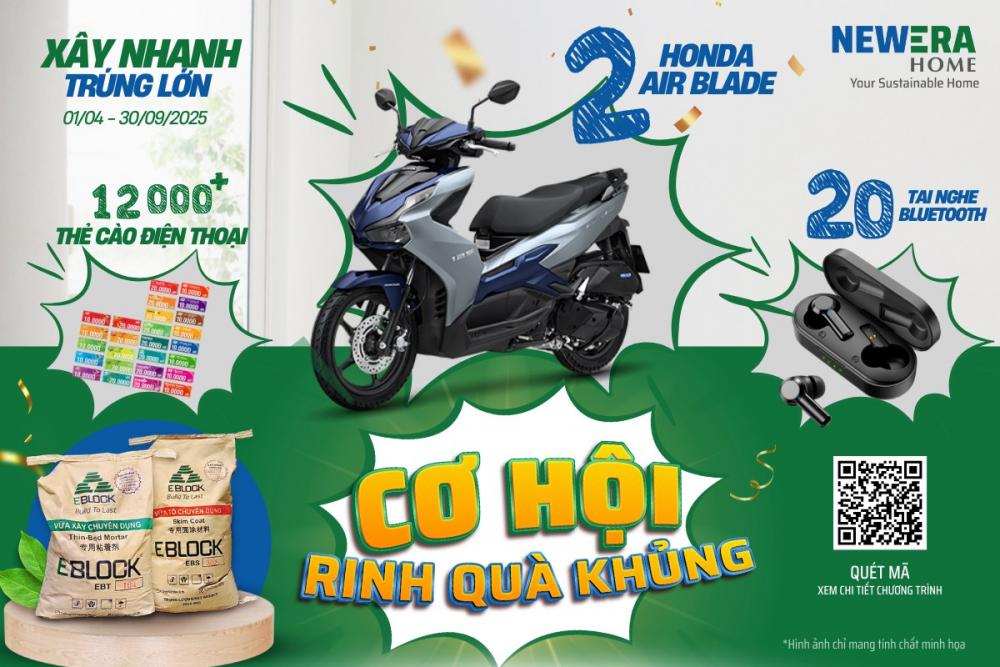 CHƯƠNG TRÌNH KHUYẾN MÃI HOT – “MUA VỮA EBLOCK TẠI ÁNH NHIÊN XANH, TRÚNG QUÀ KHỦNG!”
