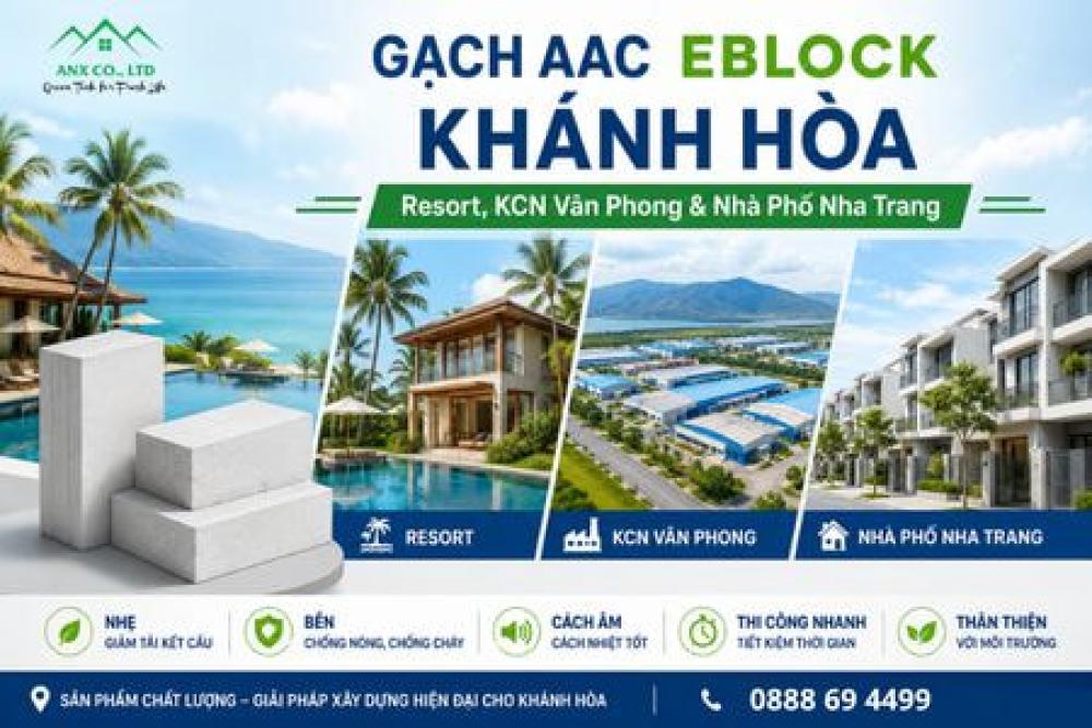 Gạch AAC EBLOCK Khánh Hòa — Resort, KCN Vân Phong & Nhà Phố Nha Trang