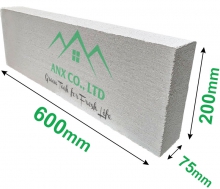 AAC Block size 600x200 thickness 75mm